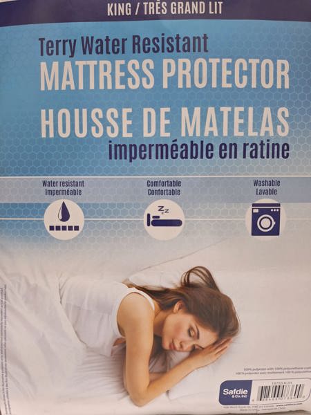 Safdie 16753.K.01 King Mattress Protector 78x80x14 Waterproof Knit Terry White