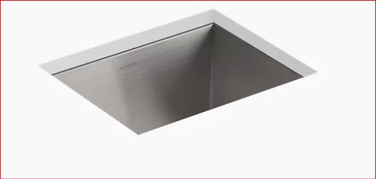Kohler 3840-3-NA Top or Undermount Sink 12-1/4 In X 9-9/16 In X 9 In with Bottom Sink Rack