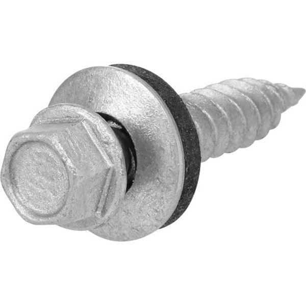 Hillman Group 47703 Roofing Screws 2 In 1 Lb #10 for Sheet Metal Hex Washer Head Self-Piercing Gray