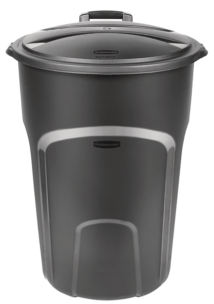 Rubbermaid 1878129 Trash Can 32 Gal Black Plastic