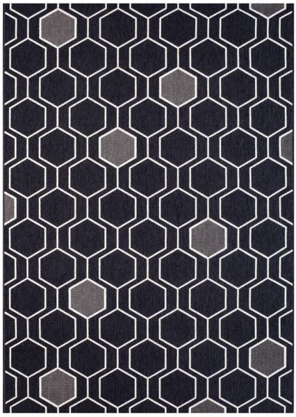 Treasure Garden RS-404-993-35 Geo Area Rug 5 X 7 Feet Black