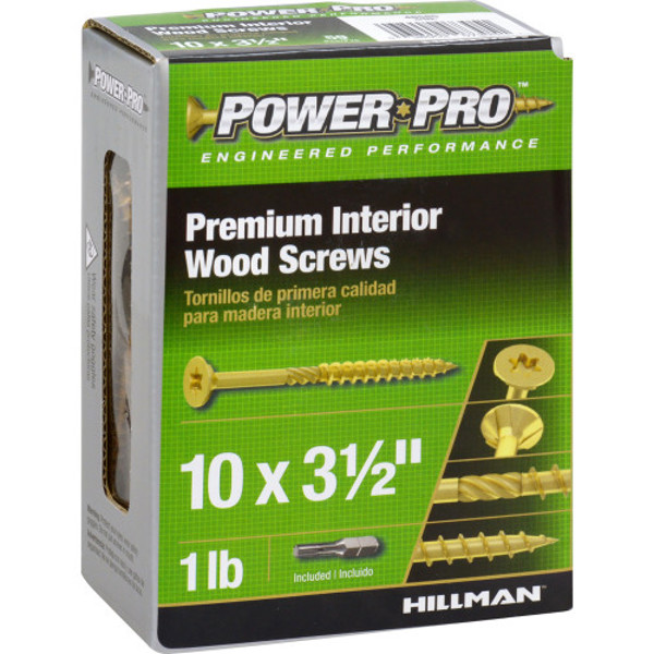 Hillman Group 48585 Wood Screw 10x3-1/2 In 1 Lb Power Pro Interior Star Drive All Purpose