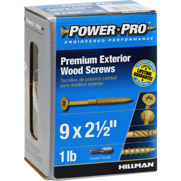 Hillman Group 48599 Deck Screw 9x2-1/2 In 1 Lb Power Pro Exterior Star Flat Head Ceramic Coated