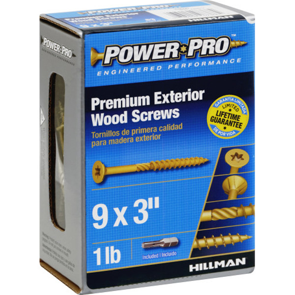 Hillman Group 48600 Power Pro Exterior Screw 1 Lb 9 In All Purpose