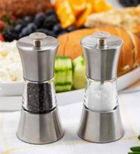10924 Set of 2 5 In Stainless Steel and Acrylic Salt and Pepper Mill