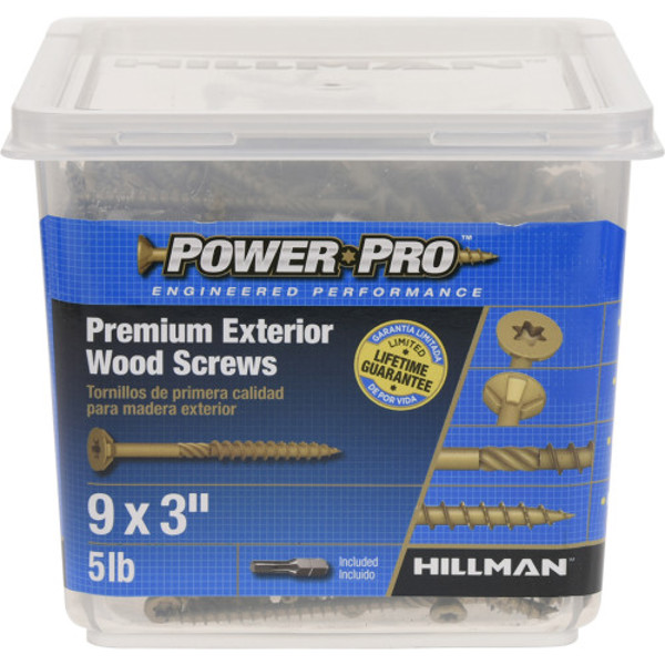 Hillman Group 48611 Power Pro Exterior All Purpose Screw 5 Lb 9x3