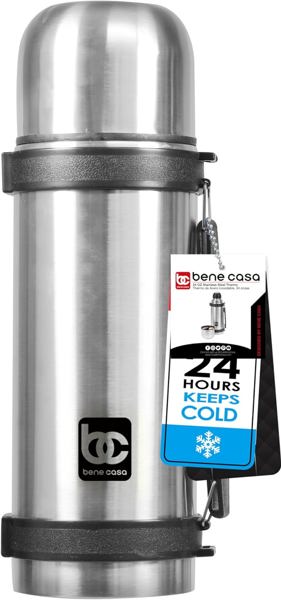 MBR Industries BC-81203 Food Storage Container 34 Oz Stainless Steel with Handle Strap and Serving Cup