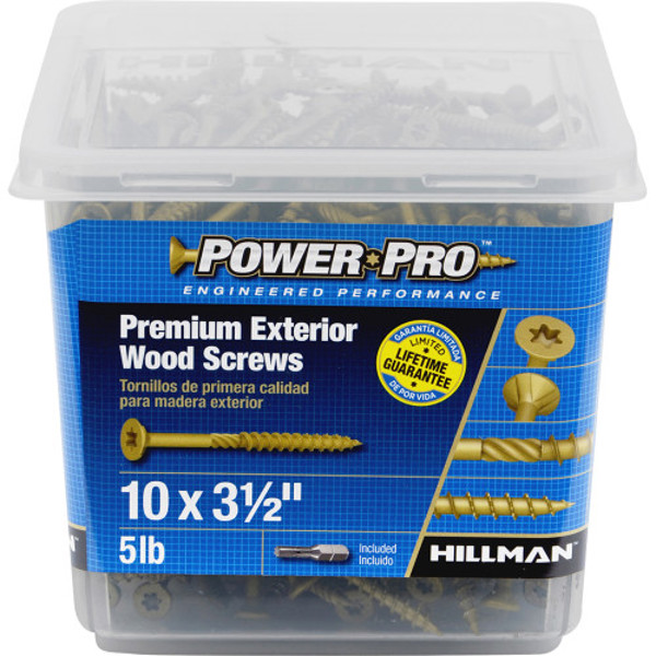 Hillman Group 48614 Premium Exterior Deck Screw 3-1/2 In #10 Star Flat Head 5 Lbs
