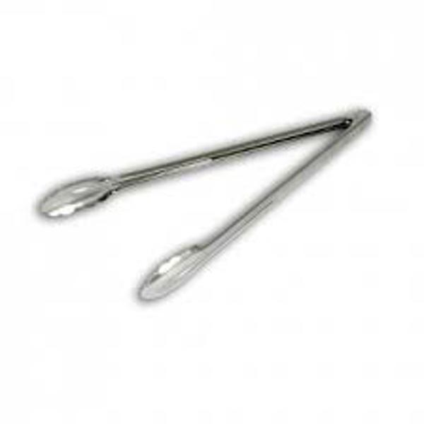 Browne Foodservice 4511 Stainless Steel Tongs 9.5 In Brown