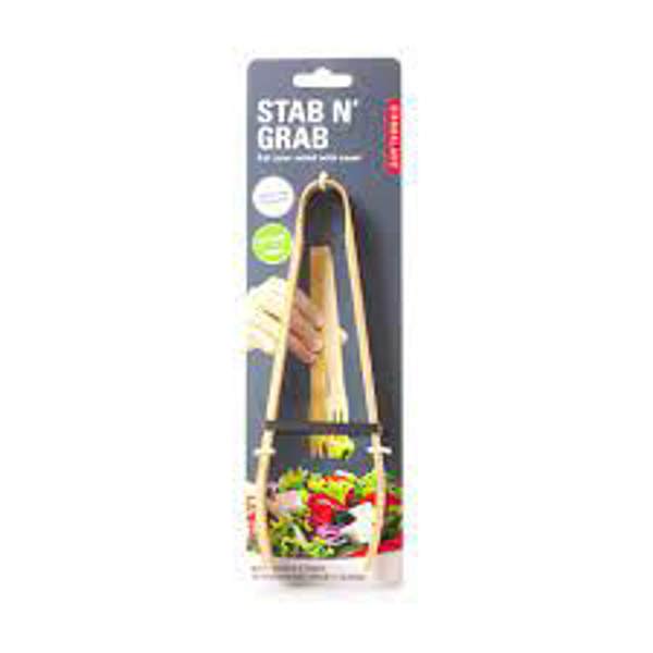 Kikkerland CU294 Salad Tongs Stub and Go Utensil 0.8 X 7.7 X 3.5 In Brown