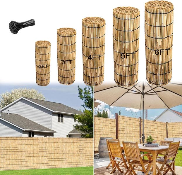 L & B HOLDINGS BACKX 20-N6 Bamboo Reed Fence 6X16 Ft Privacy Natural