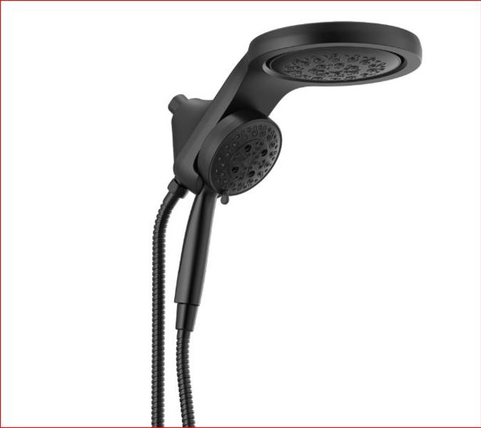 Delta Faucet 58680-BL Hydrora Two In One Shower Head 5 Setting Matte Black