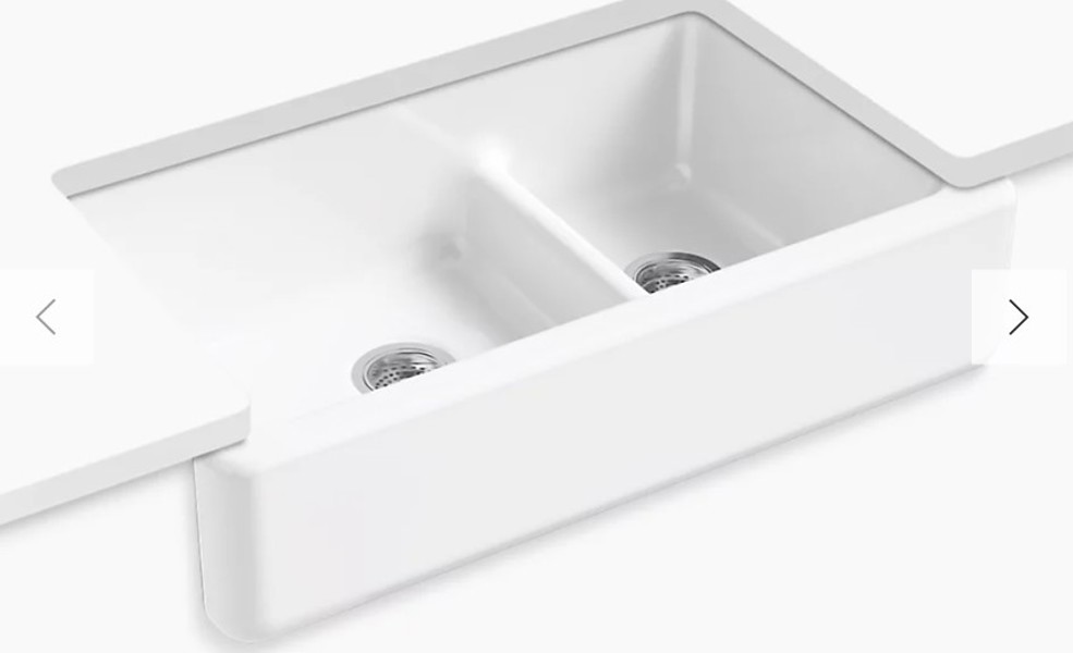 Kohler 6427-0 Smart Divide Kitchen Farmhouse Sink 35 11/16 In x 21 9/16 In