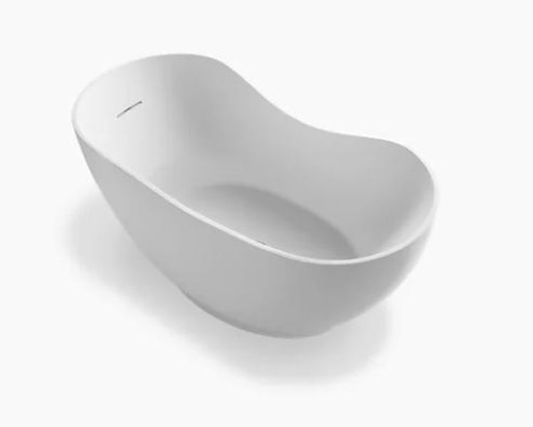 Kohler 1800-0 Freestanding Bathtub 66 In x 31 In White Center Toe Tap Drain