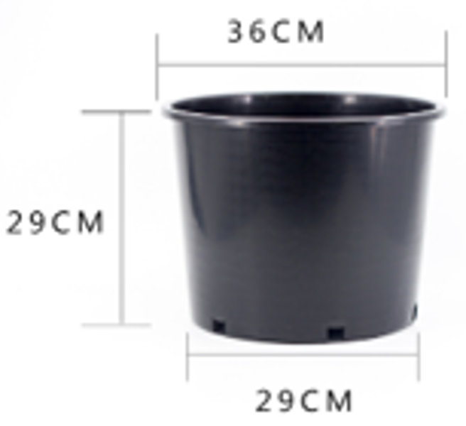 KING TREASURE DISTRIBUTION HG-007 Plastic Pot 7 Gal Black