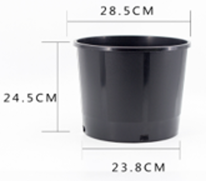 KING TREASURE DISTRIBUTION HG-003 Black Plastic Pot 3 Gal Capacity
