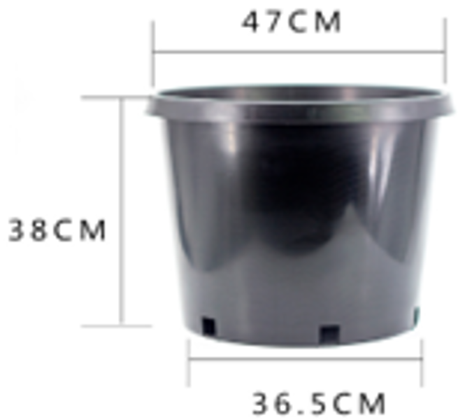 KING TREASURE DISTRIBUTION HG-015 Black Plastic Pot 15 Gal Capacity