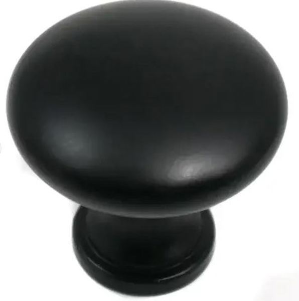 Laurey 54620 Hollow Steel Knob 1-3/8 Inch Black Matte