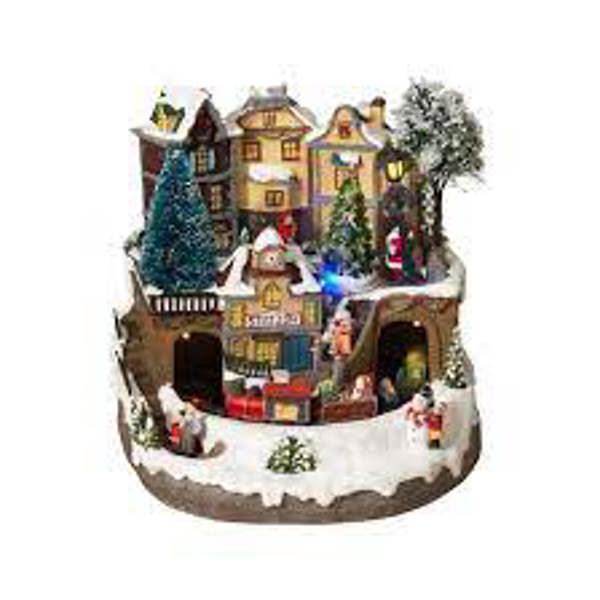 Gerson Company 2355510 Set of 10 Battery Operated Holiday Village