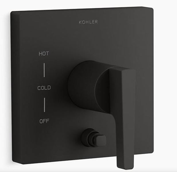 Kohler T99762-4-BL Valve Trim Only with Push Diverter Matte Black