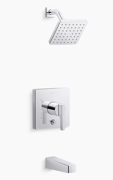 Kohler T99763-4G-CP Rite Temp Bath and Shower Trim 1.75 GPM Polished Chrome