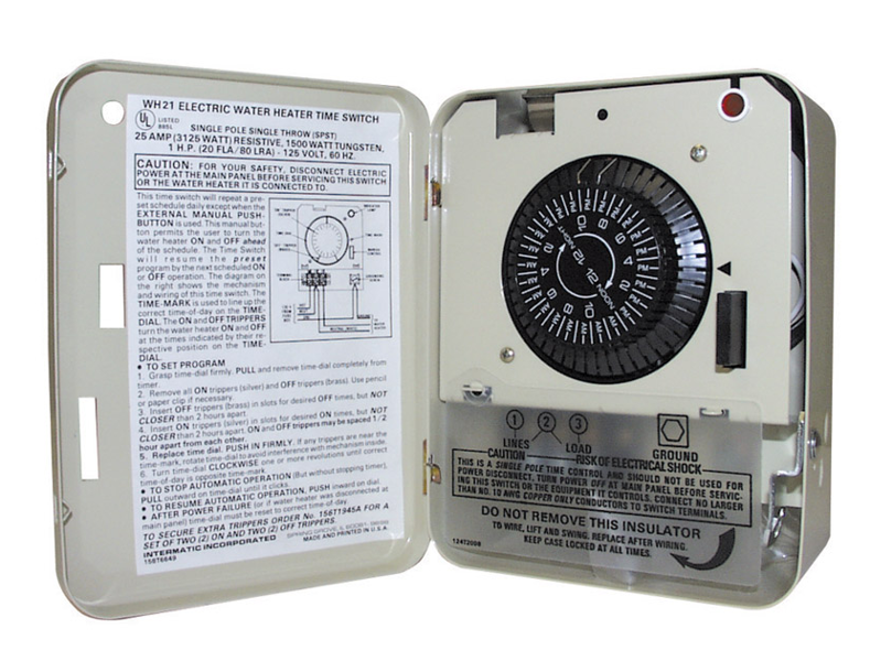 Intermatic Inc WH21 Electronic Water Heater Timer 208-277 V