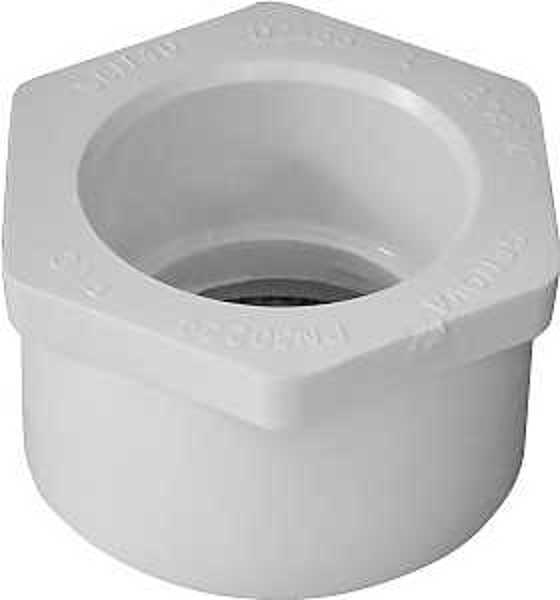 LASCO 435660 Reducer Bushing 2X1-1/ Spigot X Slip White Schedule 40