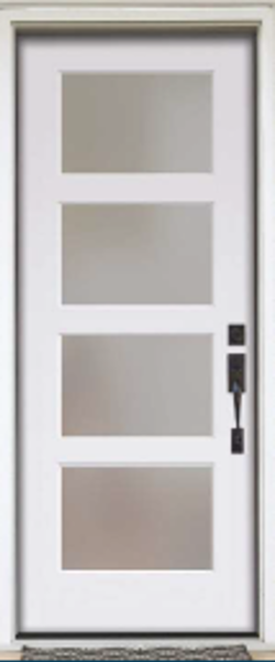 JELD-WEN 4LIMPFLGL3080 Flush Glazed Fiberglass Door 3/0 X 8/0 X 1-3/4 Frosted Impact Smooth