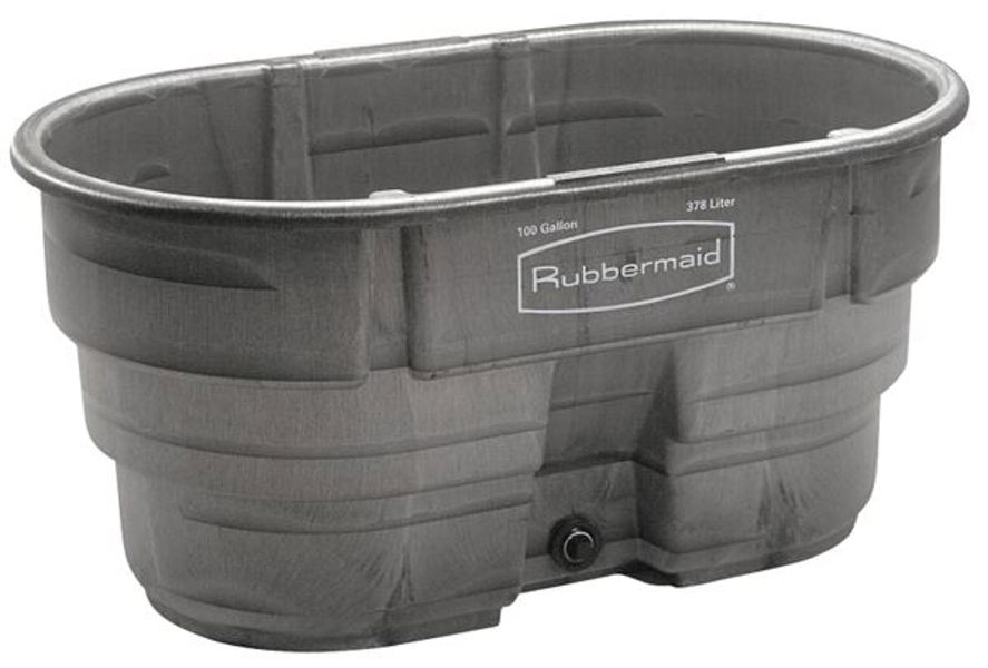 Rubbermaid FG424288BLA Stock Tank 100 Gal Structural Foam Resin Black