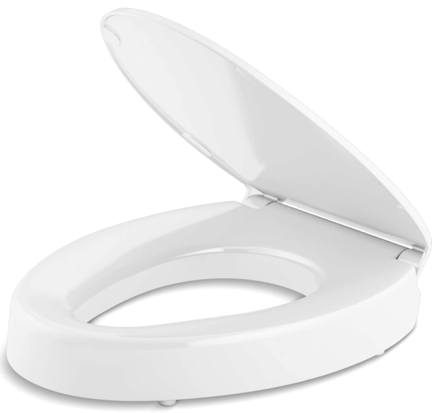 Kohler 25875-0 Raised Elevated Quiet Close Elongated Toilet Seat