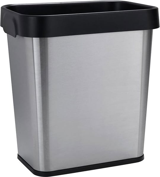 Kennedy International 10102-SS Oblong Waste Bin 8 L Capacity Plastic Stainless Steel