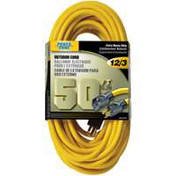 POWERZONE OR500830 Extension Cord 50 Ft 12/3 Yellow
