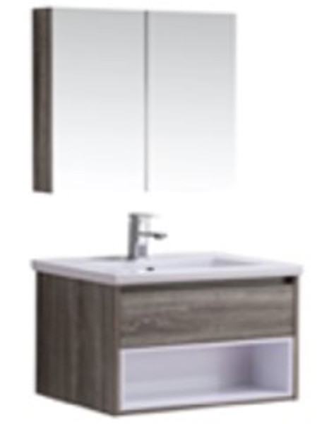 BAMERICA 03-03-315 Vanity Set with Mirrored Cabinet 36x19 Brown