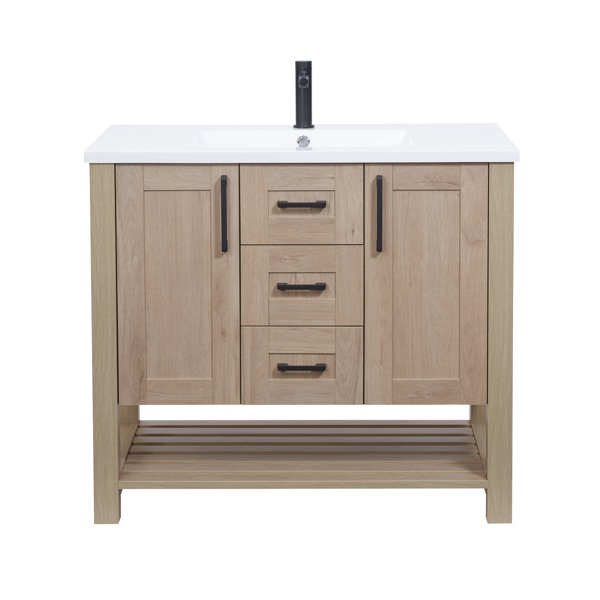 Luxo Marbre BOSV3722MODBH Freestanding Vanity Set 37x22 Brown