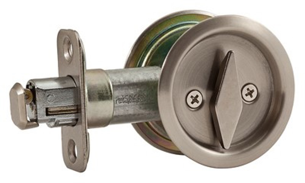 National Hardware N350-363 Pocket Latch Round Privacy Steel Satin Nickel