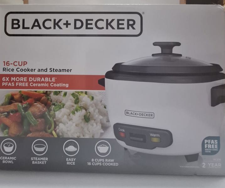 BLACK & DECKER RC516 Rice Cooker 16 Cup Capacity with Steamer Basket