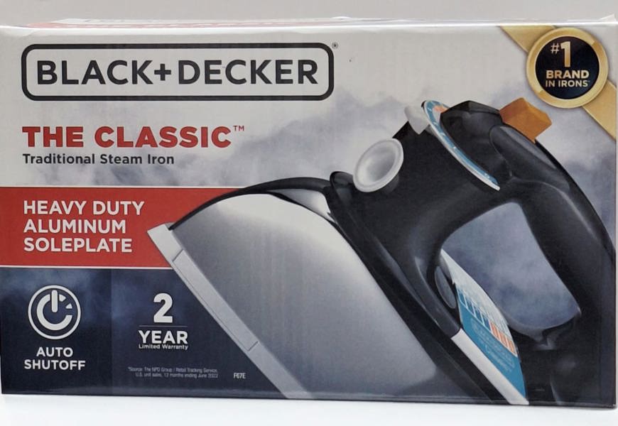 BLACK & DECKER F67E-T Steam Iron 1100 Watts Aluminum Black