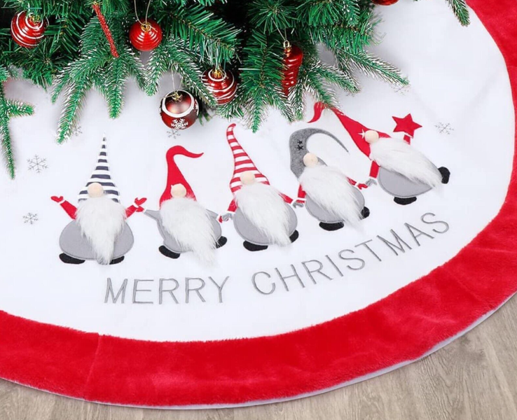 Gerson Company 2664030 Christmas Tree Skirt 48 Inch with Merry Christmas Text