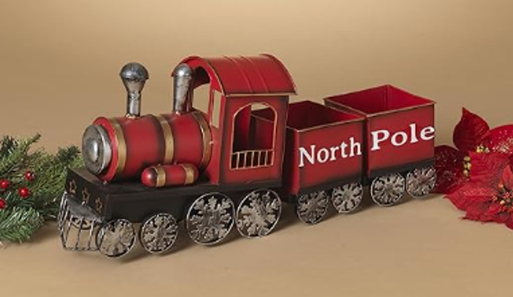 Gerson Company 2691940 Holiday Train 21.6 In Antique Metal