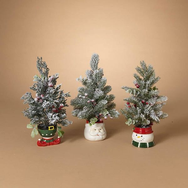 Gerson Company 2693530 Flocked Potted Plant 15 In Ceramic Pot