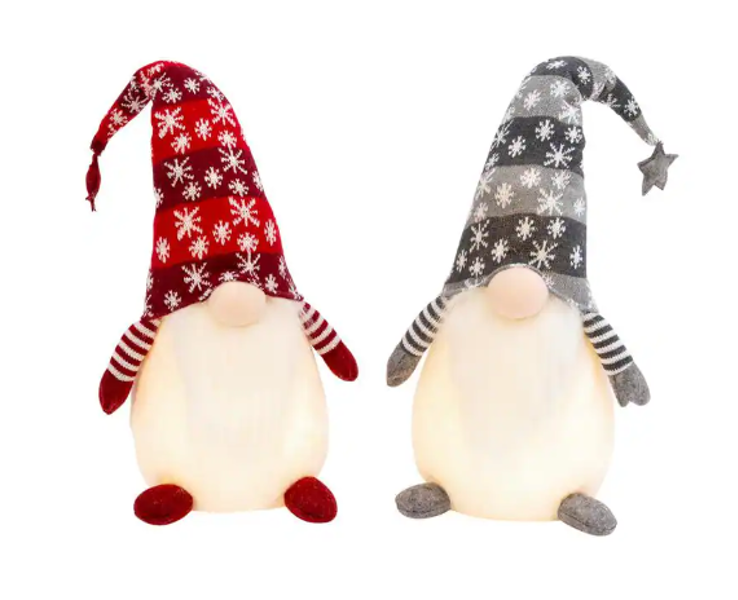 Gerson Company 2602110 Gnome Shelfsitter 26.7 Inch Battery Operated Lighted Holiday Decoration