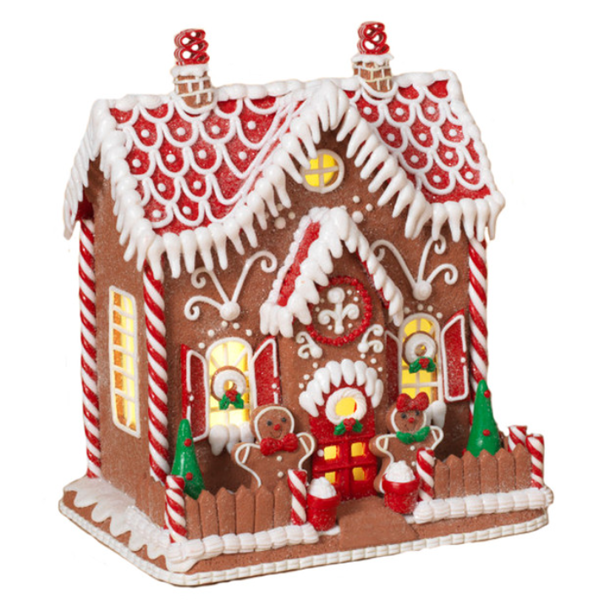 Gerson Company 2599250 Gingerbread House 9 In Battery Operated Lighted Clay Dough Holiday Decoration
