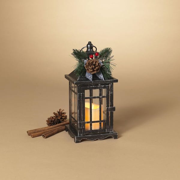 Gerson Company 2651130 Lighted Lantern 10 In Battery Operated with LED Candle