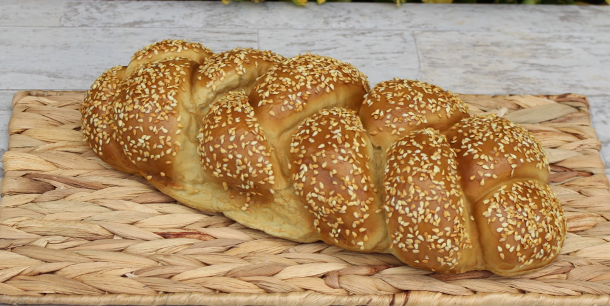 JUST DOUGH IT JDI W0968 Braided Sesame Loaf Fake Food