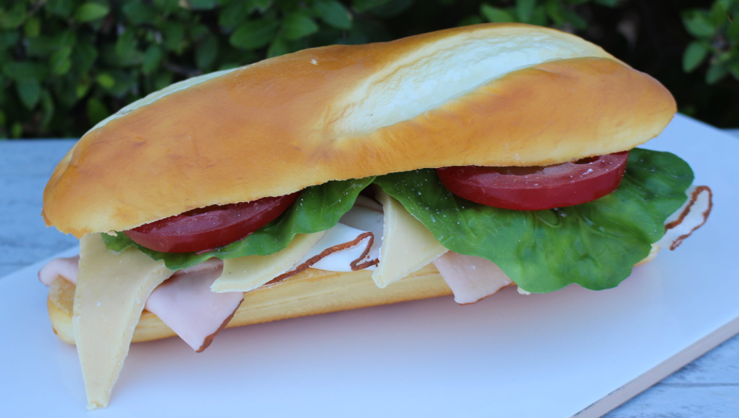 JUST DOUGH IT JDI W1051 Fake Food Ham Turkey on a Hoagie Roll Decorative Accessory
