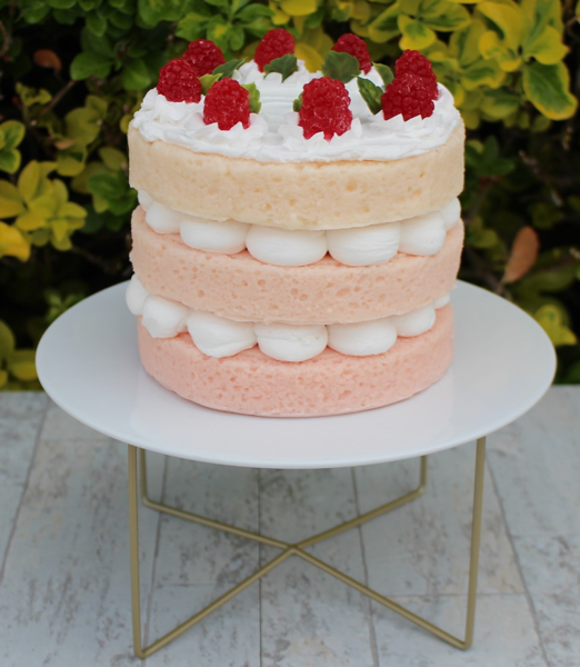 JUST DOUGH IT W0321 Raspberry Cake 3-Tier Fake Food Raspberry