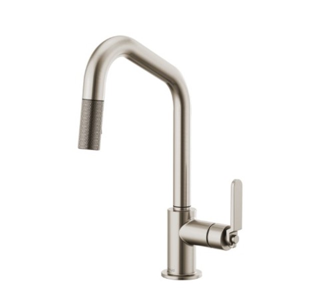 Delta Faucet 63064LF-SS Litze Pull Down Kitchen Faucet Stainless Steel with Angled Spout and Industrial Handle