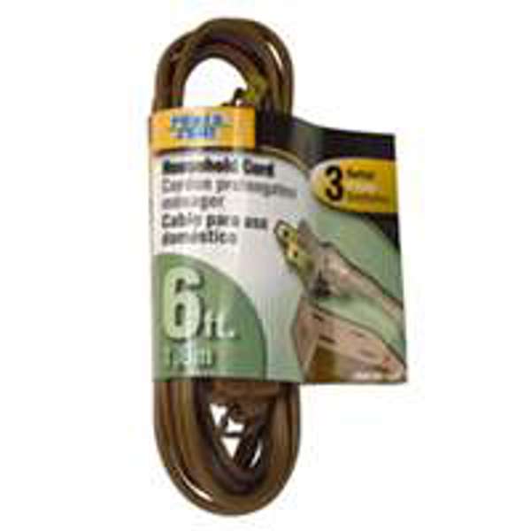 POWERZONE OR670606 Extension Cord 6 Ft 125V Brown