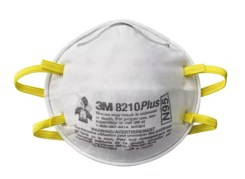 3M 8210PH20-DC Disposable Respirator White 95% Filter Efficiency 20 Per Box