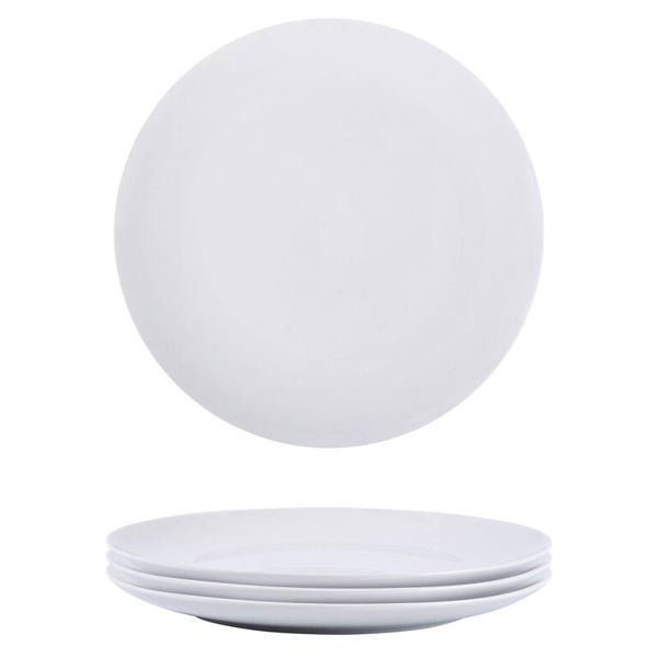 Safdie HW04692 Set of 4 Coupe Gourmet Dinner Plates 27cm Superwhite White